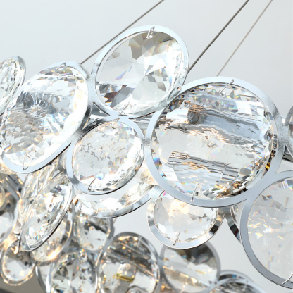 Chrome Round Crystal Chandelier -Homdiy