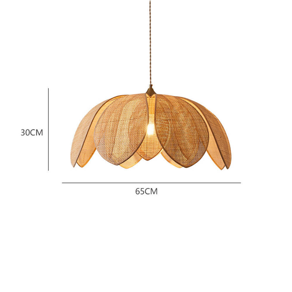 Wabi-sabi Petal Shape Rattan Pendant Light -Homdiy