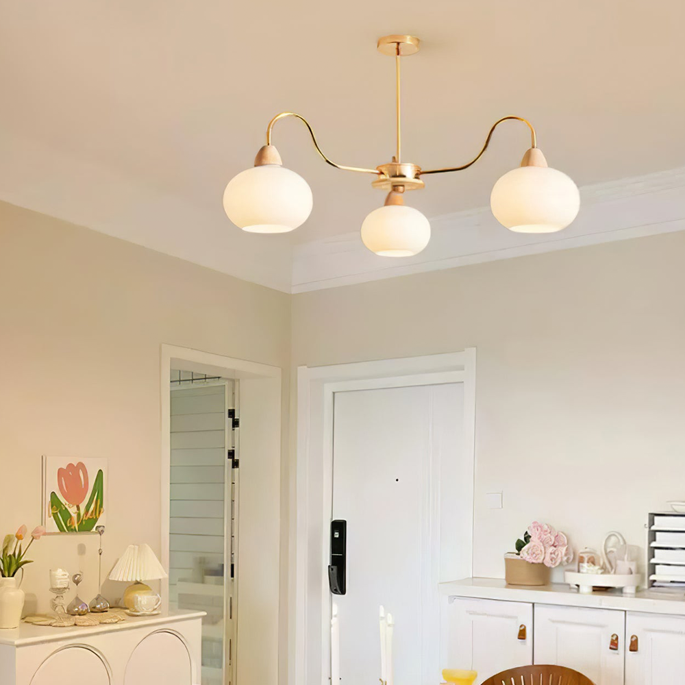 Glass Persimmon Foyer Chandelier -Homdiy