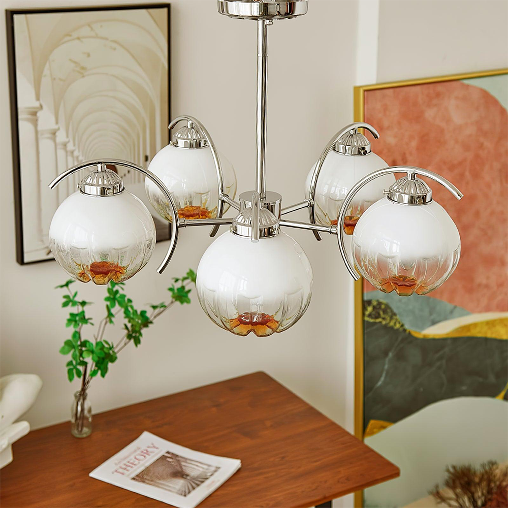Retro Flower Shape Bauhaus Glass Chandelier -Homdiy