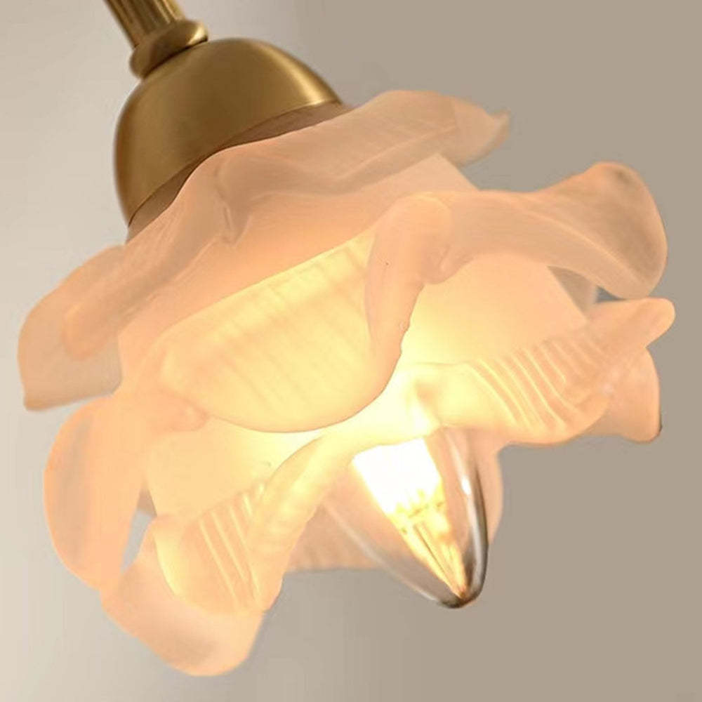 Vintage Copper Flower Petal Glass Wall Lamp -Homdiy