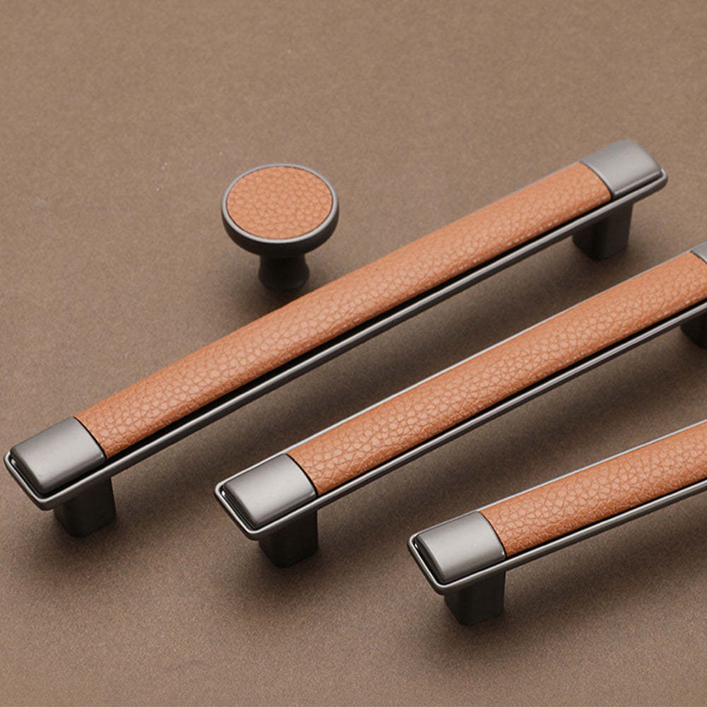Antique Brown Leather Cabinet Handles -Homdiy