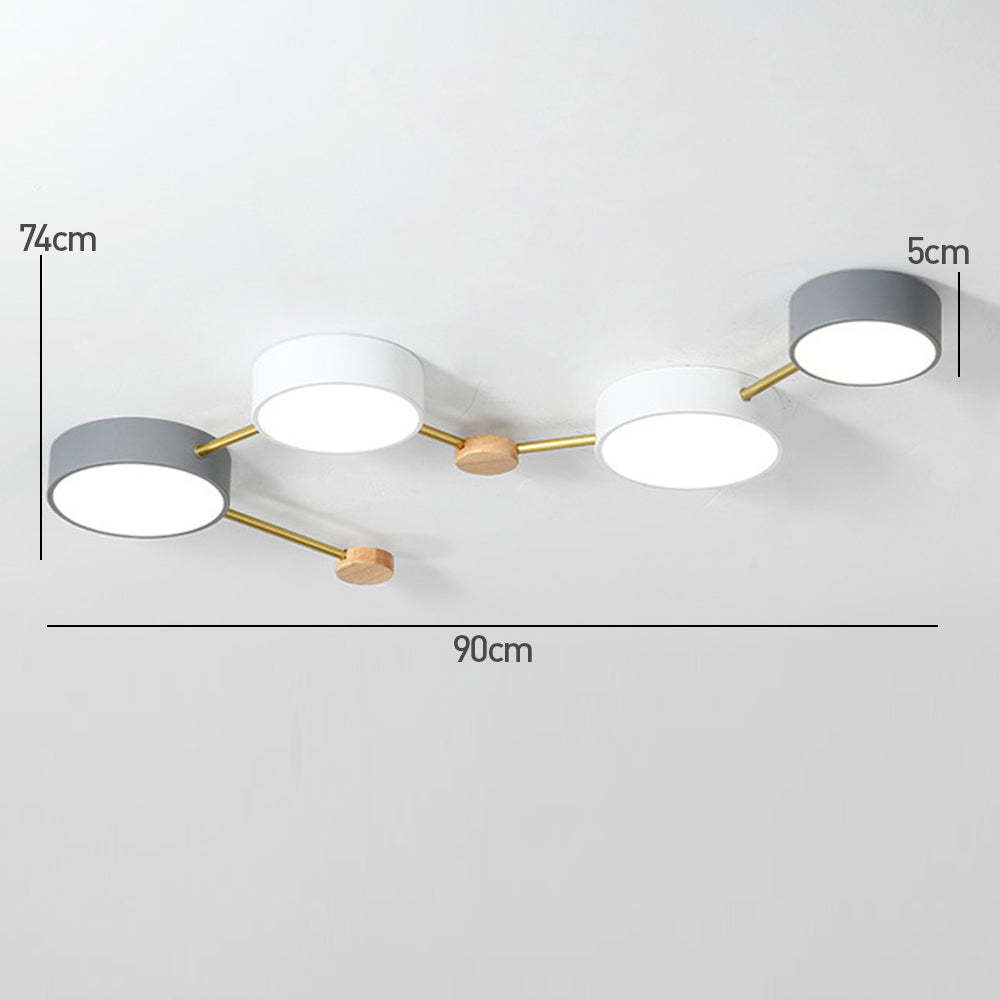 Nordic Multi-Head LED White Ceiling Light for Living Room
