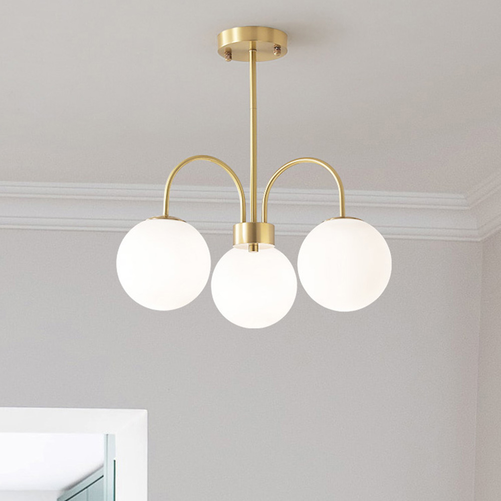 Bubb White Glass Marshmallow Chandelier