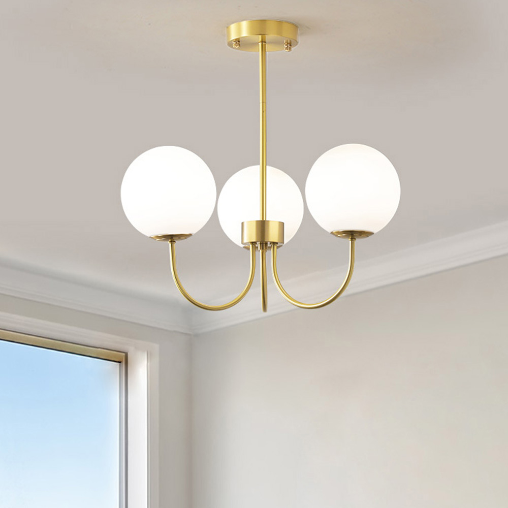 Bubb White Glass Marshmallow Chandelier