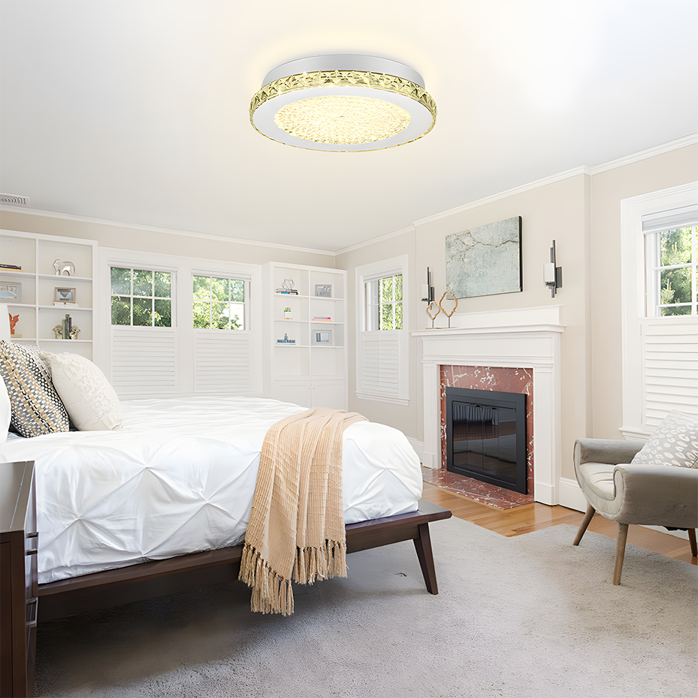 Vintage Silver Flush Mount Crystal Hallway Ceiling Lights-10