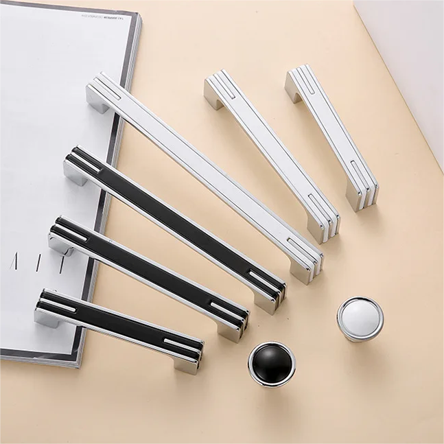 Modern Unique Black Chrome Kitchen Cabinet Handles