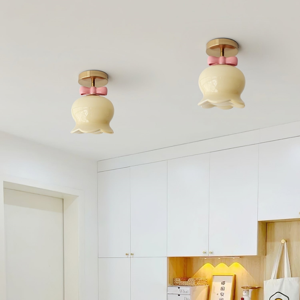 Modern Cream Style Flower Shaped Ceiling Lighting