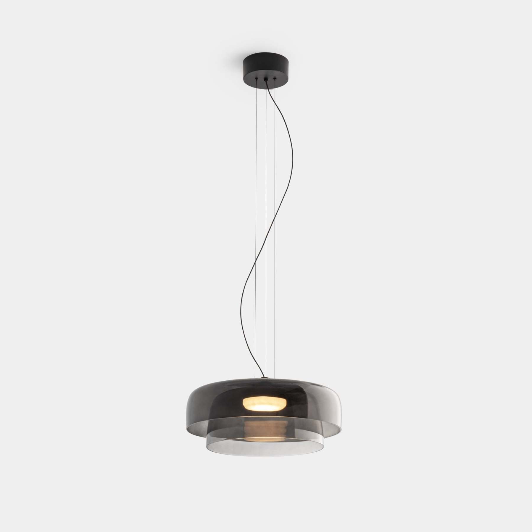 Modern Bowl-shaped Suspension Levels Glass Pendant Light -Homdiy