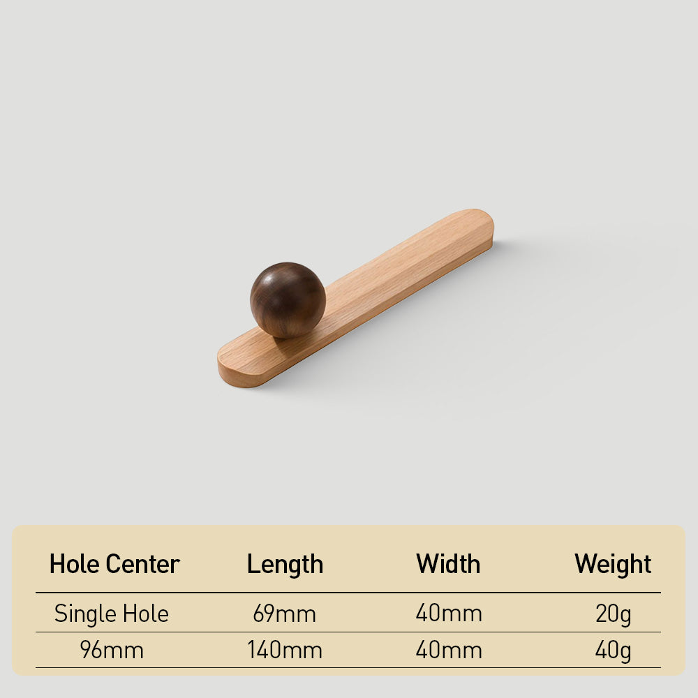 Minimalist Natural Wood Cabinet Pulls for Kitchen Drawer