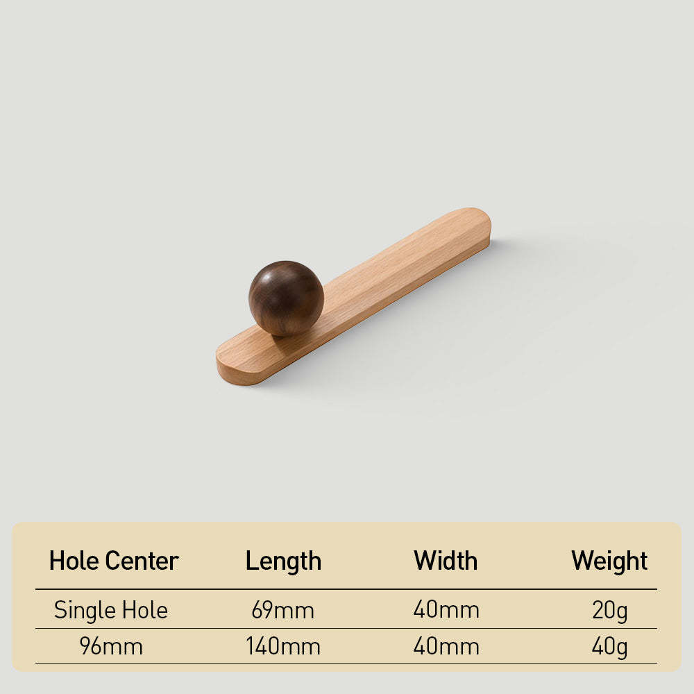 Minimalist Natural Wood Cabinet Pulls for Kitchen Drawer