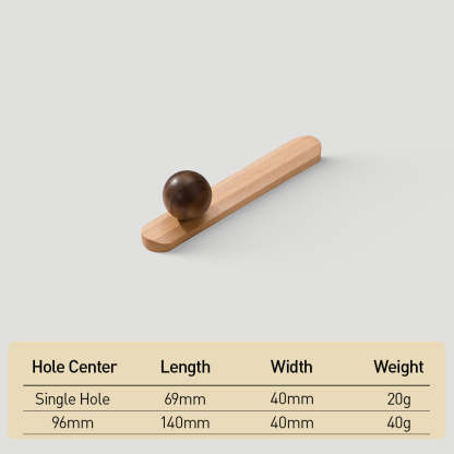 Minimalist Natural Wood Cabinet Pulls for Kitchen Drawer