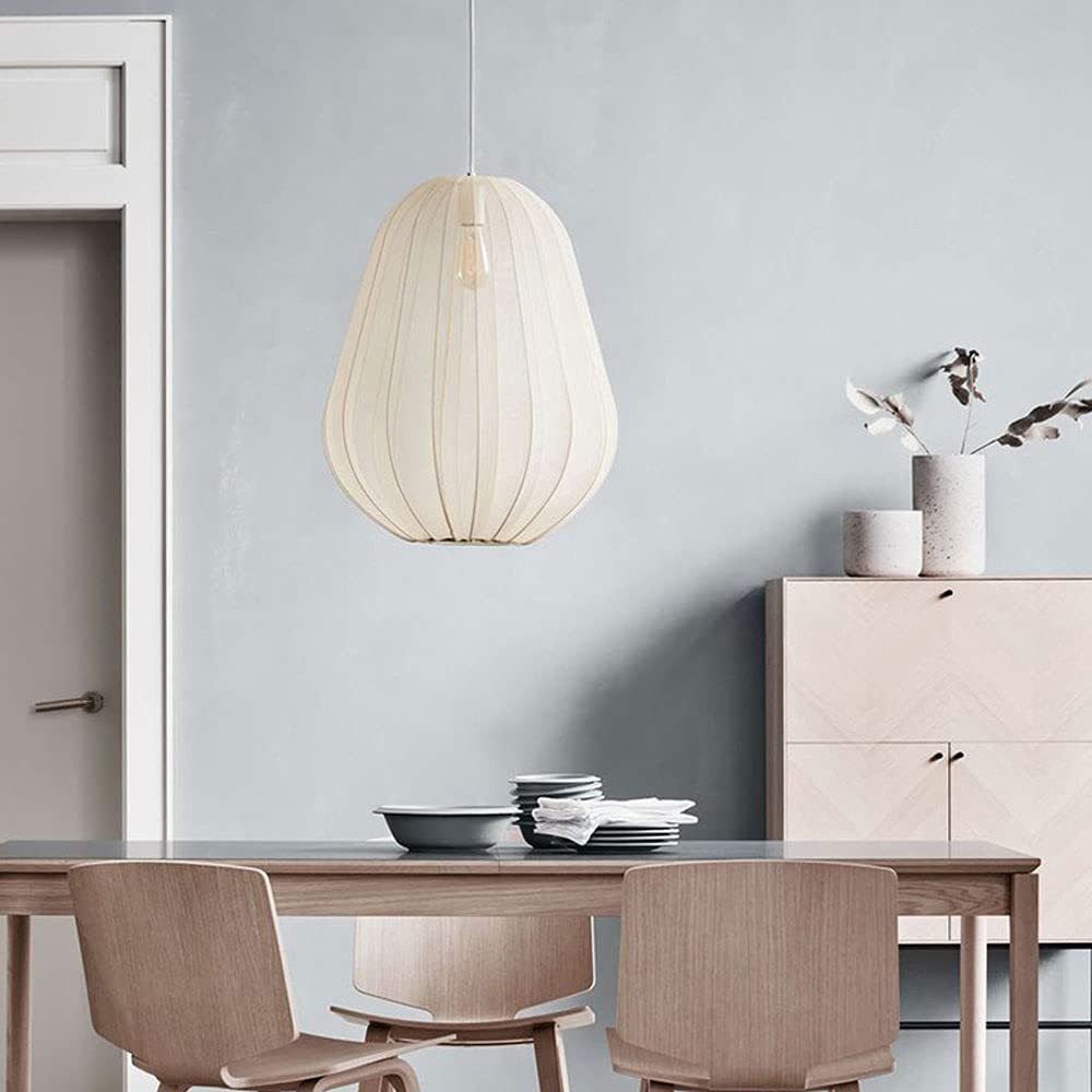 Nordic Gray Blue/Beige Fabric Shade Pendant Lamp -Homdiy