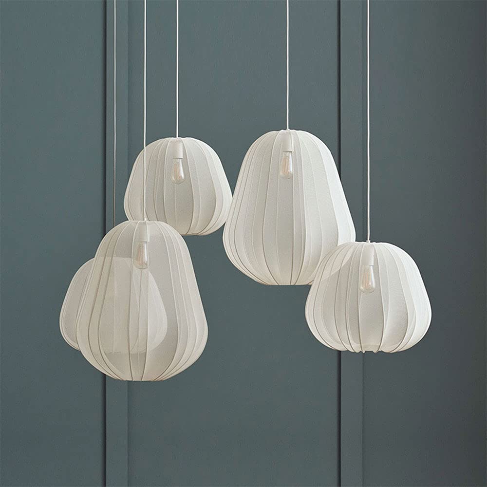Nordic Gray Blue/Beige Fabric Shade Pendant Lamp -Homdiy