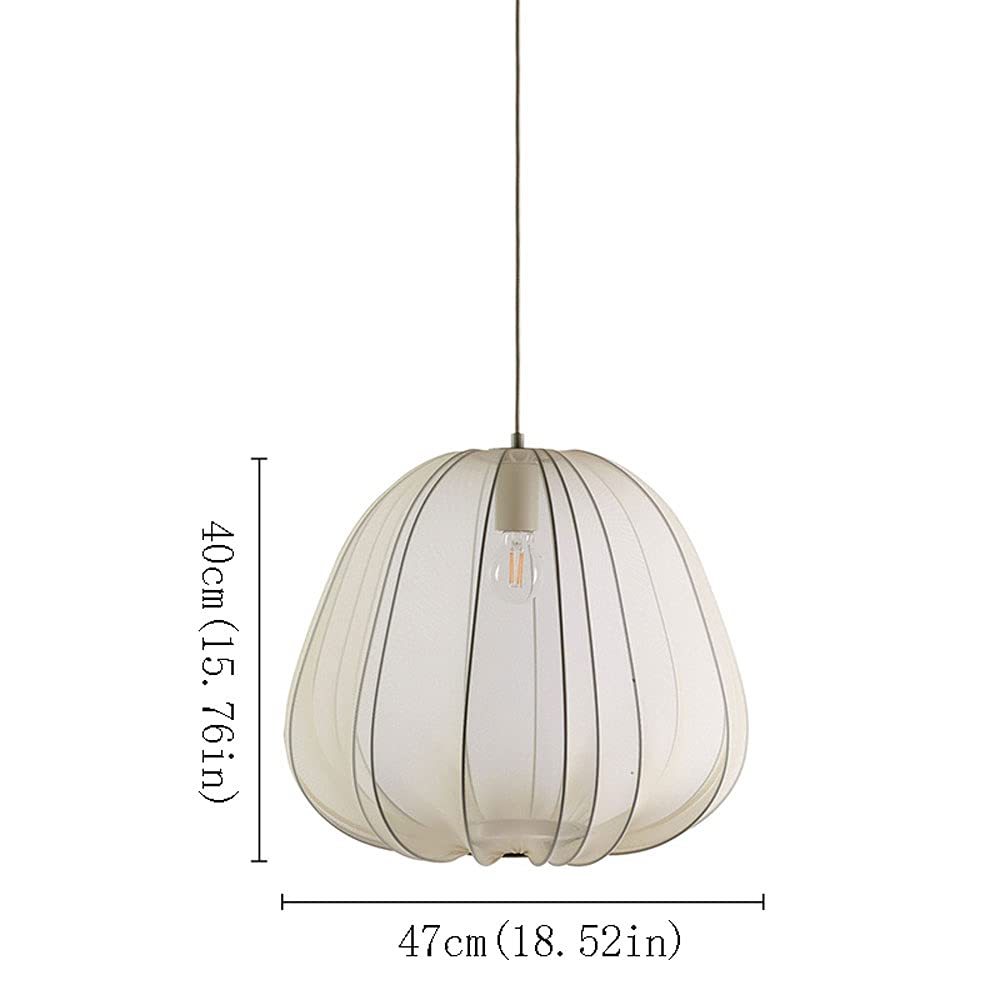 Nordic Gray Blue/Beige Fabric Shade Pendant Lamp -Homdiy
