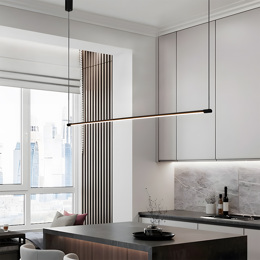 Aluminum Alloy Slim Linear LED Pendant Light For Dining Room