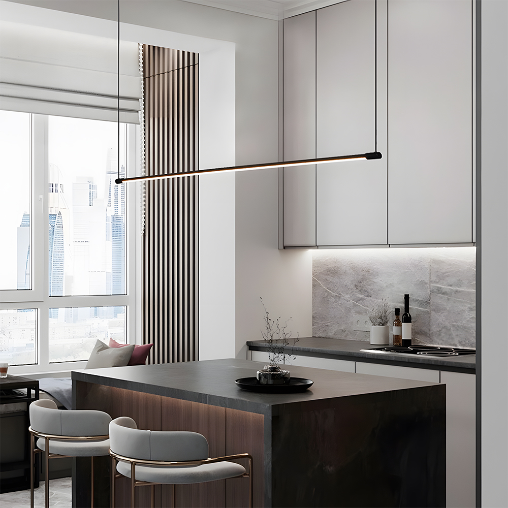 Aluminum Alloy Slim Linear LED Pendant Light For Dining Room