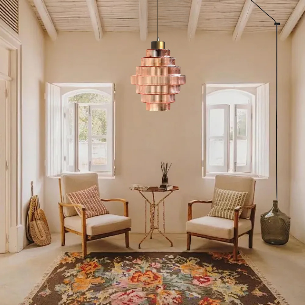 Antique Plug-in Brass Bottle Shade Pendant Light