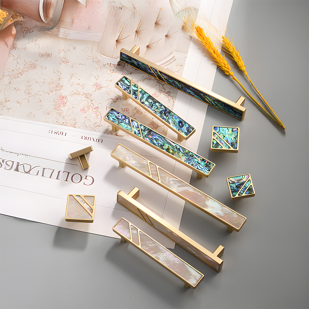 Antique Vintage Brass Shell Cabinet Pulls for Kitchen Cabinets