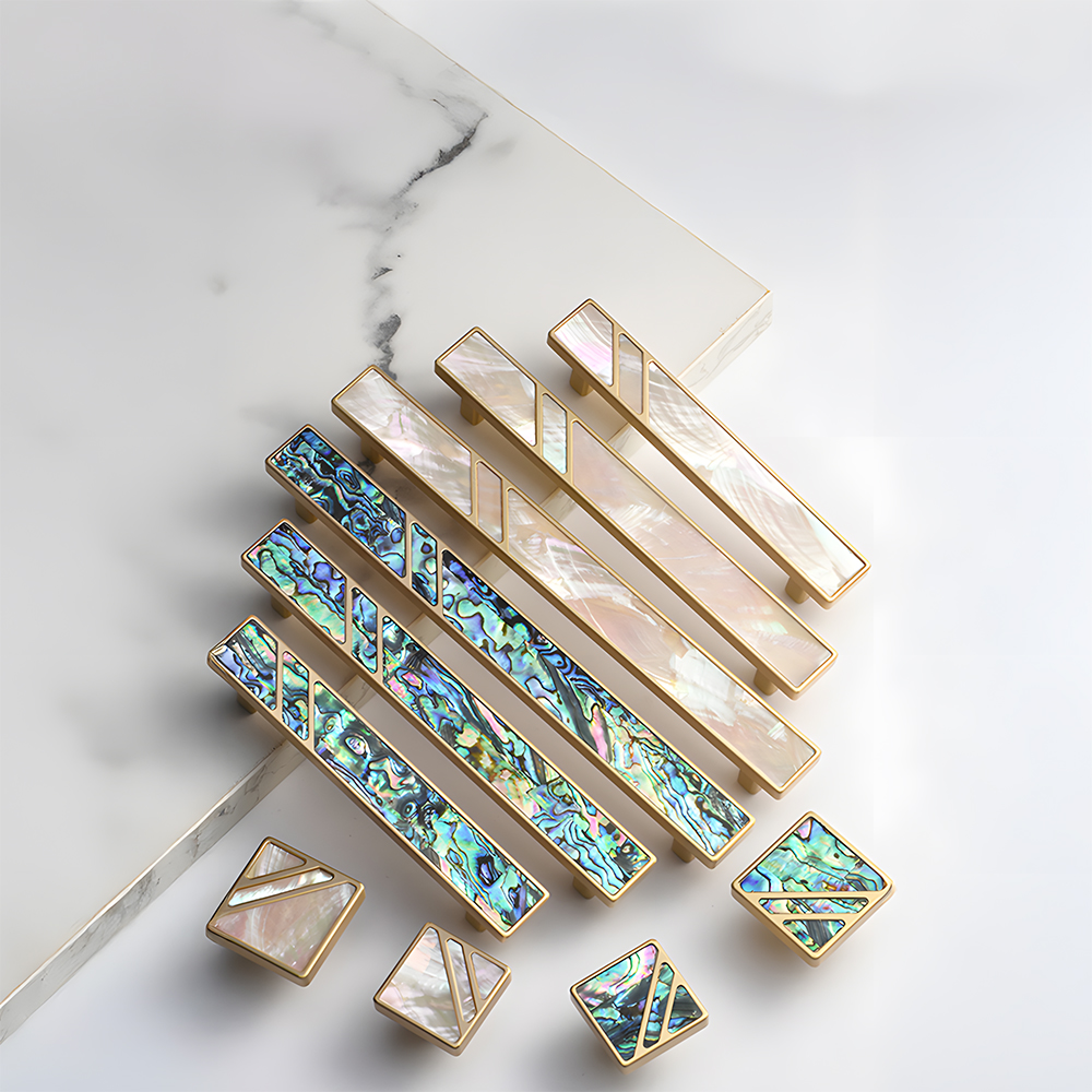 Antique Vintage Brass Shell Cabinet Pulls for Kitchen Cabinets