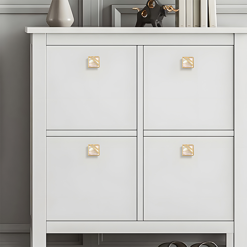 Antique Vintage Brass Shell Cabinet Pulls for Kitchen Cabinets