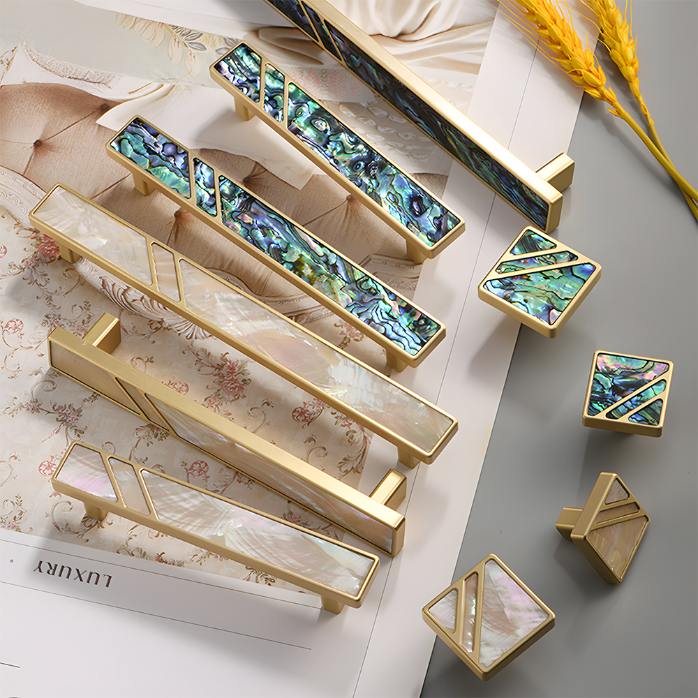 Antique Vintage Brass Shell Cabinet Pulls for Kitchen Cabinets