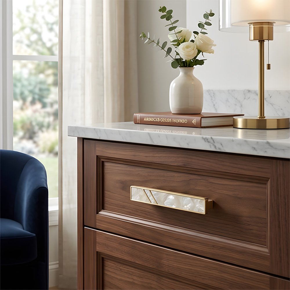 Antique Vintage Brass Shell Cabinet Pulls for Kitchen Cabinets