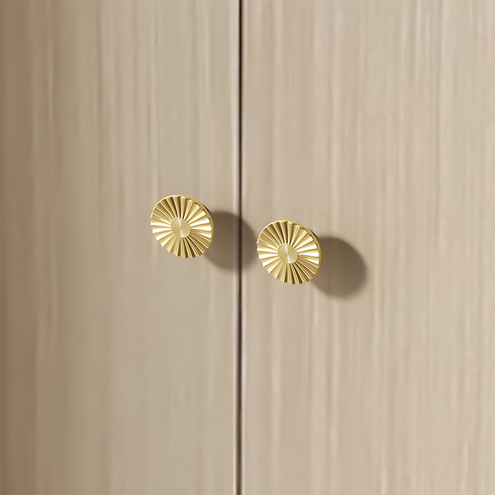 Retro Sunburst Cabinet Pulls - Half Moon Decorative Drawer Handles