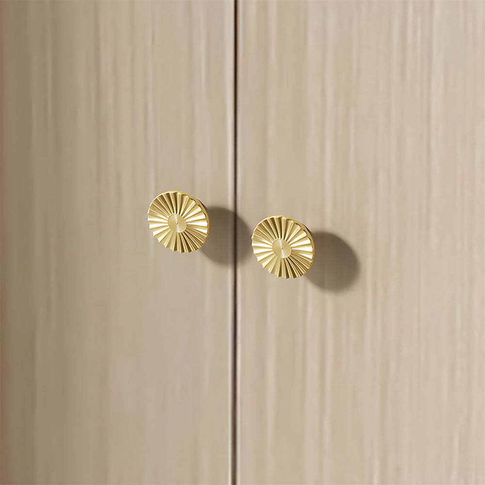 Retro Sunburst Cabinet Pulls - Half Moon Decorative Drawer Handles