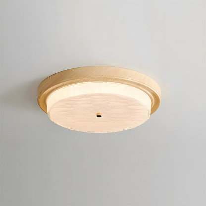 Vintage Round Wood Grain Led Living Room Ceiling Light
