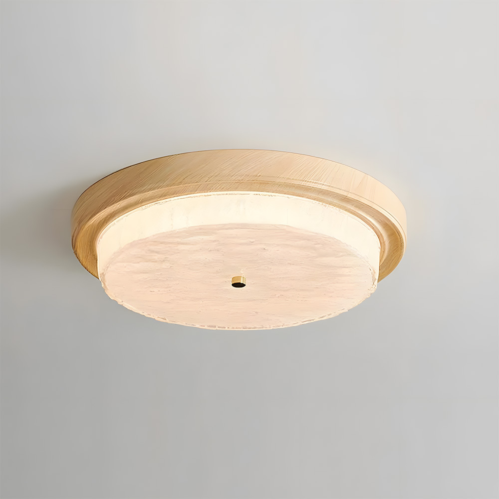 Vintage Round Wood Grain Led Living Room Ceiling Light