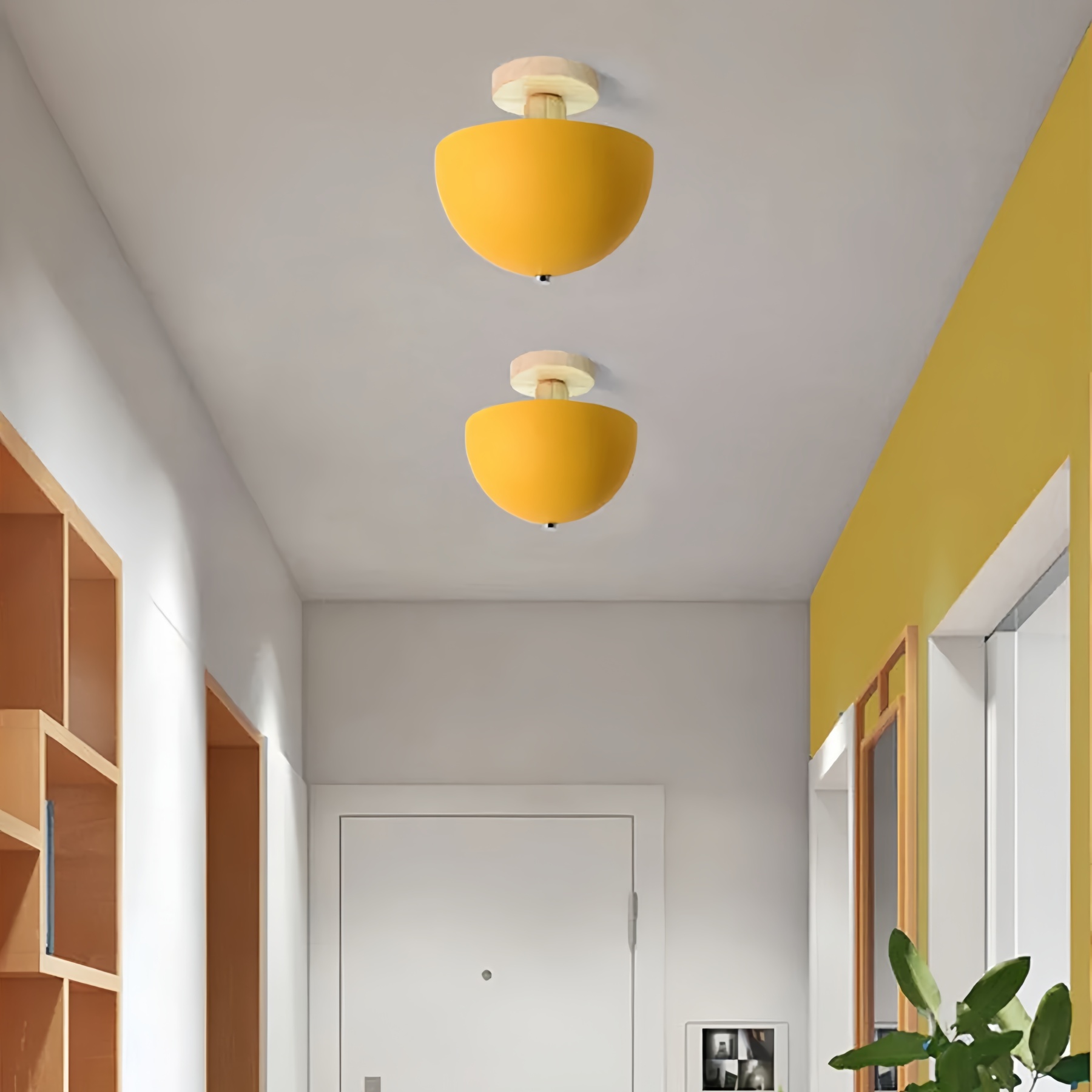 Minimalist Modern Semi Flush Round Ceiling Light For Hallway
