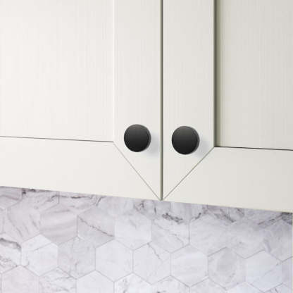 20 Pack Black Solid Round Knobs Zinc Alloy Drawer Cabinet