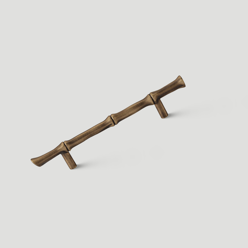 Bamboo Modern Brass Cabinet Handles