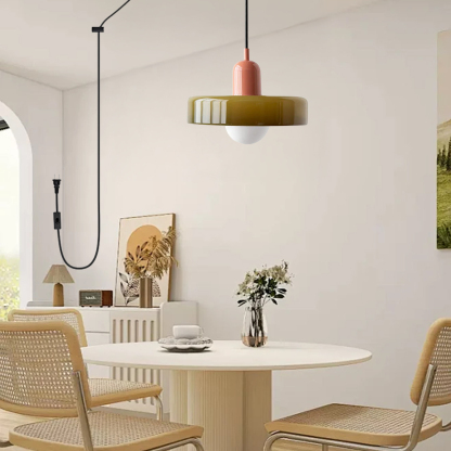 Bauhaus Colorful Glass Plug-In Pendant Light for Modern Rooms
