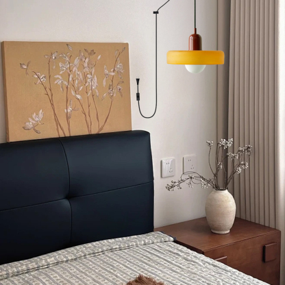 Bauhaus Colorful Glass Plug-In Pendant Light for Modern Rooms