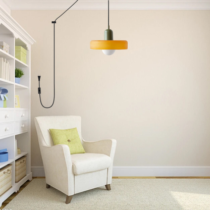 Bauhaus Colorful Glass Plug-In Pendant Light for Modern Rooms