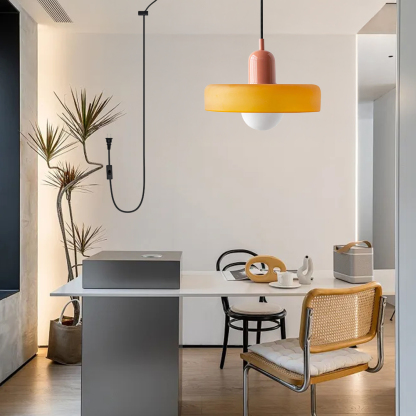 Bauhaus Colorful Glass Plug-In Pendant Light for Modern Rooms