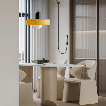 Bauhaus Colorful Glass Plug-In Pendant Light for Modern Rooms