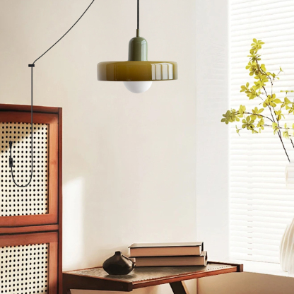 Bauhaus Colorful Glass Plug-In Pendant Light for Modern Rooms