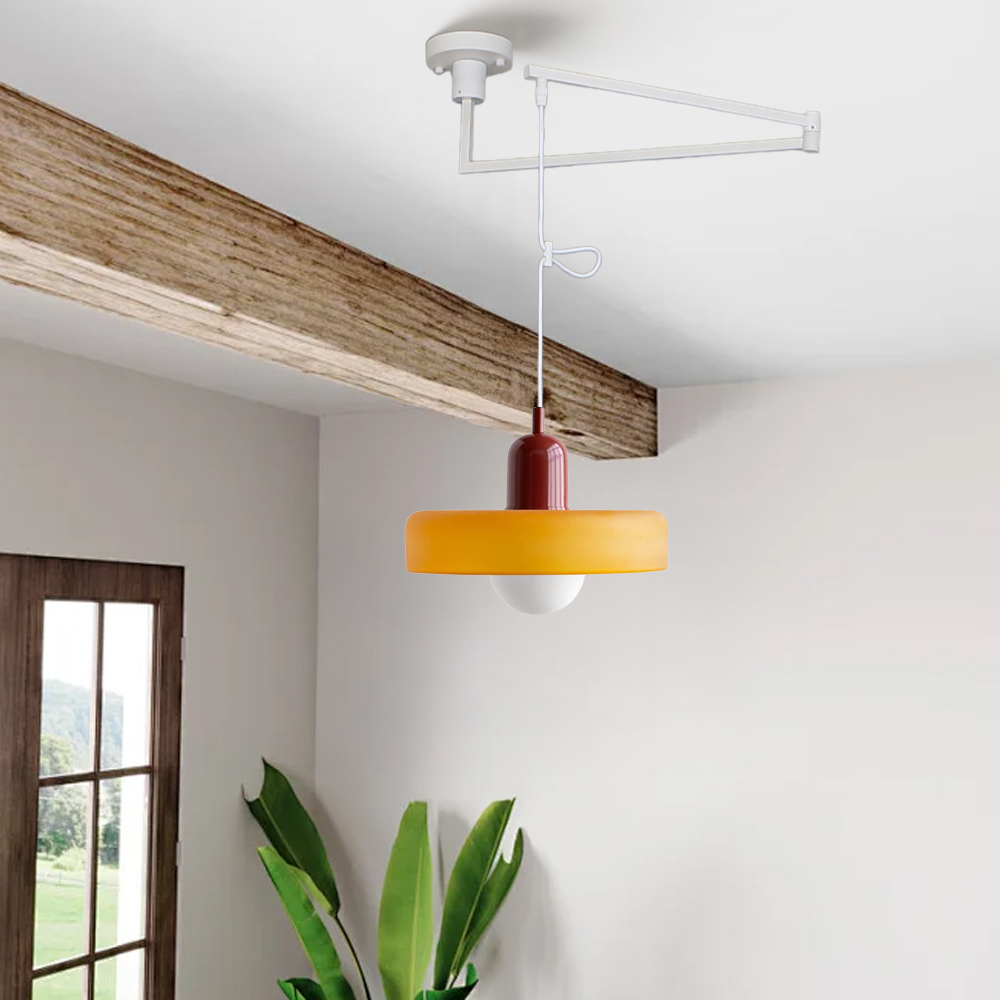 Bauhaus Stained Glass  Lever Style Pendant Light