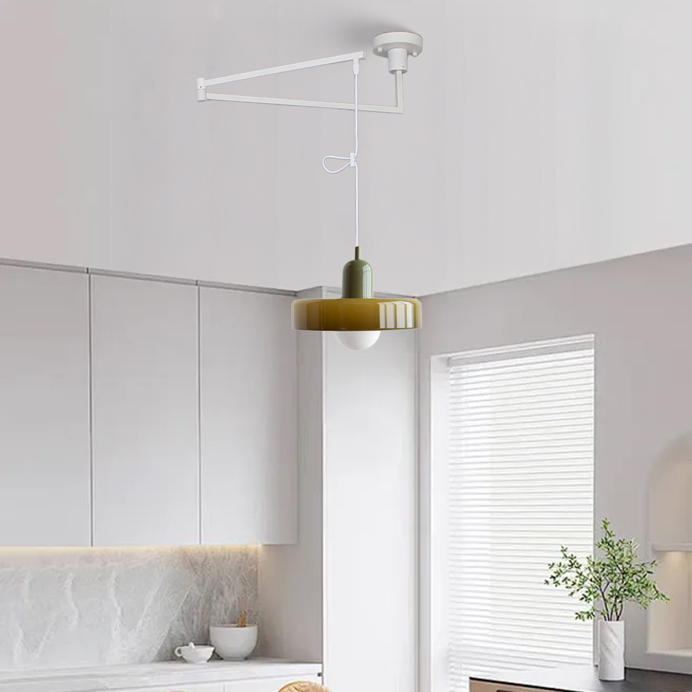 Bauhaus Stained Glass  Lever Style Pendant Light