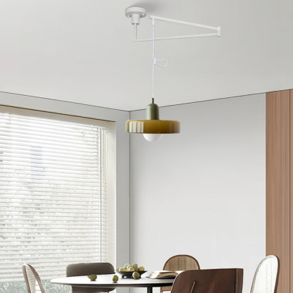 Bauhaus Stained Glass  Lever Style Pendant Light