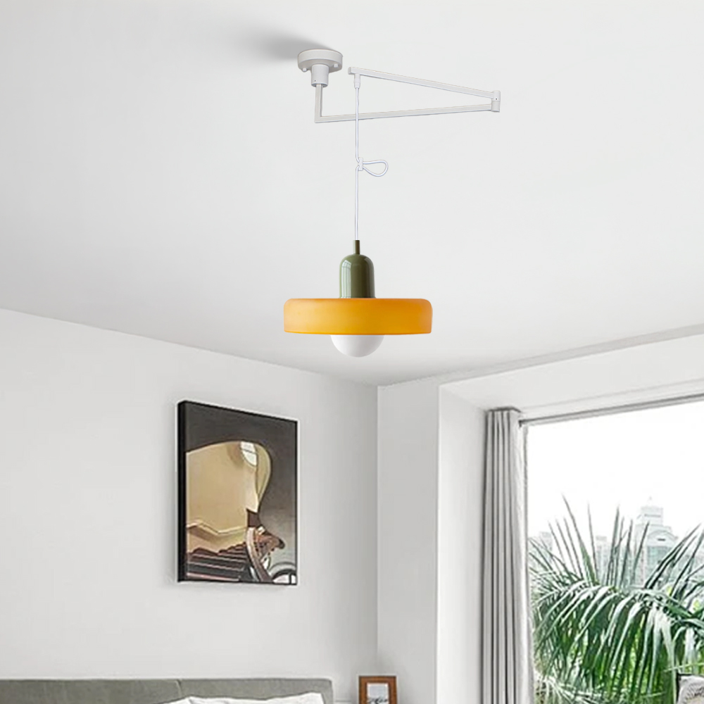 Bauhaus Stained Glass  Lever Style Pendant Light