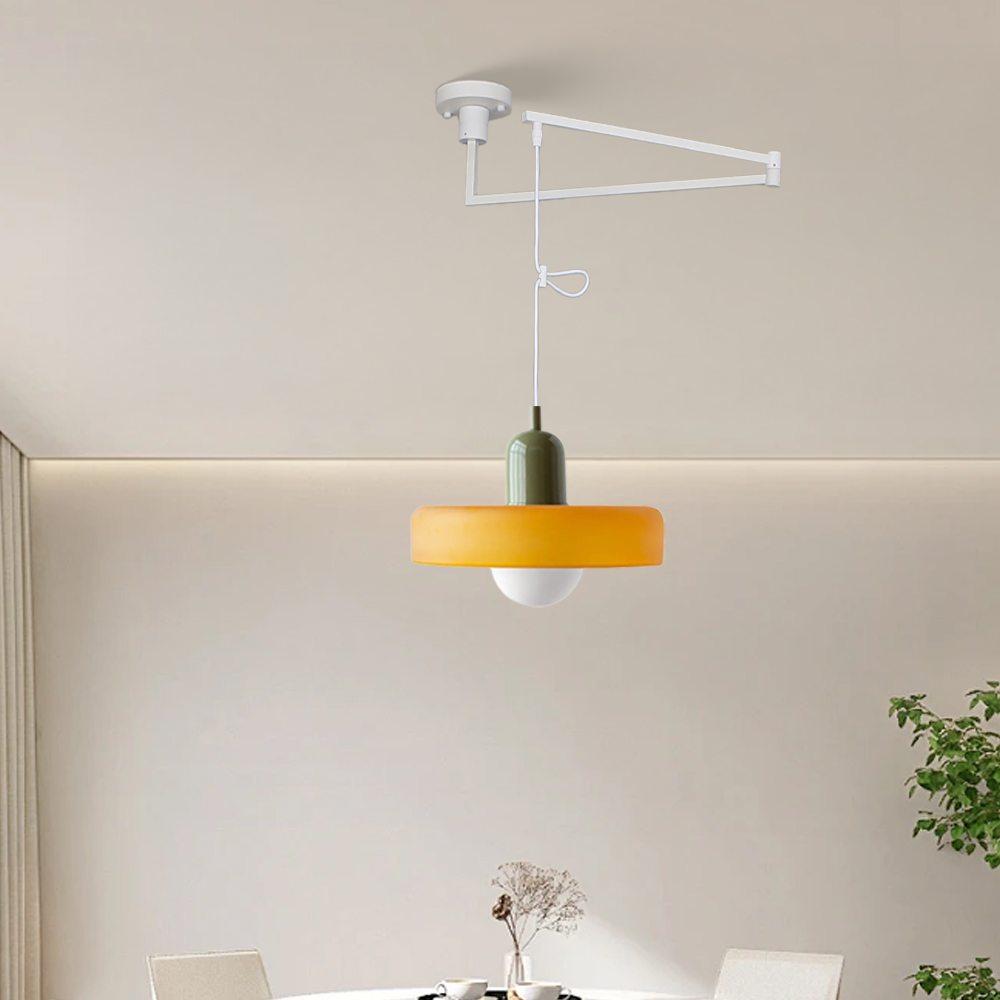 Bauhaus Stained Glass  Lever Style Pendant Light