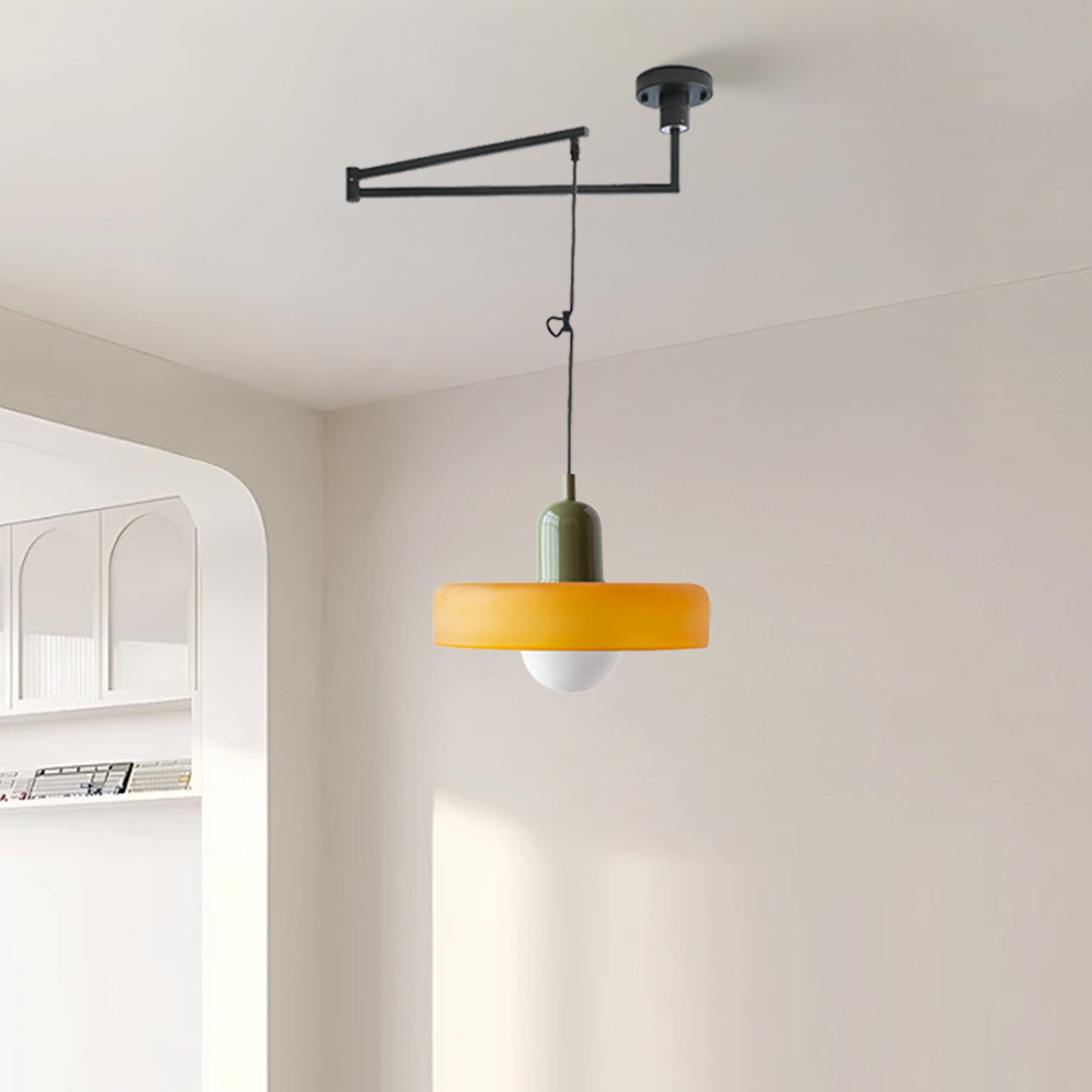Bauhaus Stained Glass  Lever Style Pendant Light