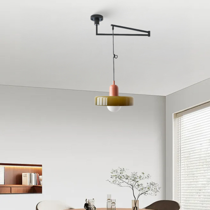 Bauhaus Stained Glass  Lever Style Pendant Light