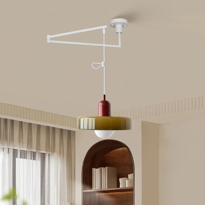 Bauhaus Stained Glass  Lever Style Pendant Light
