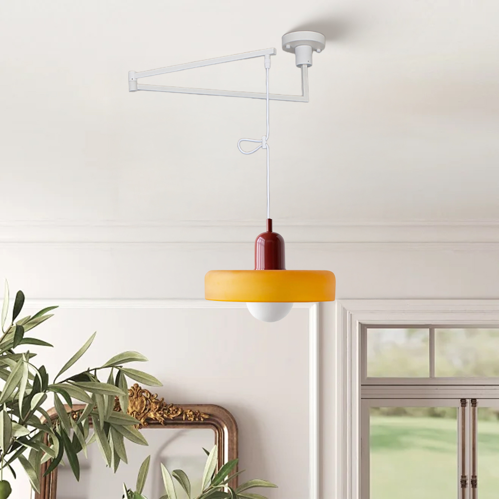 Bauhaus Stained Glass  Lever Style Pendant Light