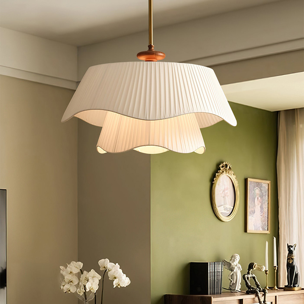 [Copy]Medieval Style Glass Beige Dining Room Pendant Light